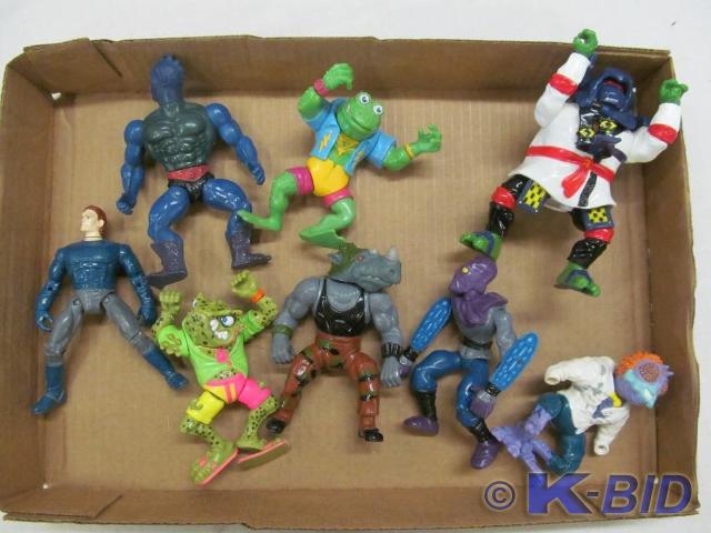 Flat of Action figures -- turtles a...