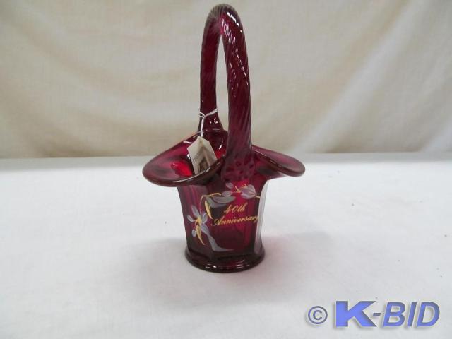 40th Anniversary Red Ruby Basket wi...