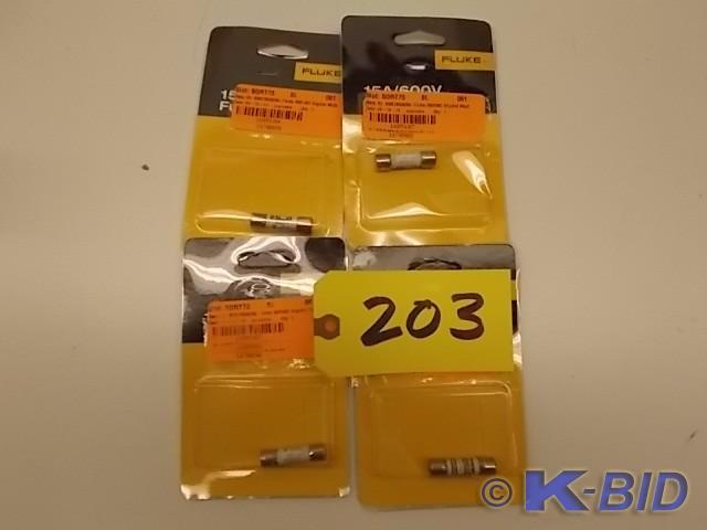 (4) Fluke 15 Amp, 600 Volt Fuses