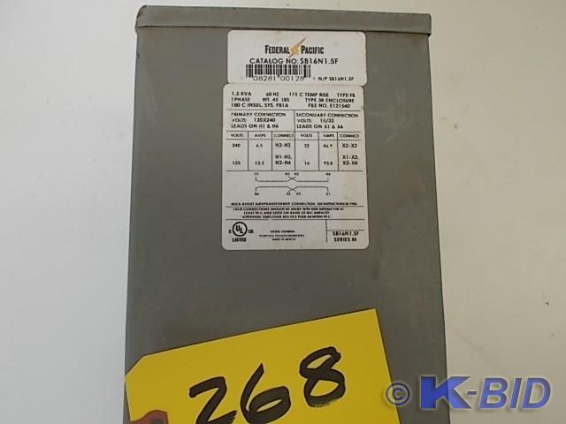 Federal Pacific SB16N.SF 1.5 KVA Tr...