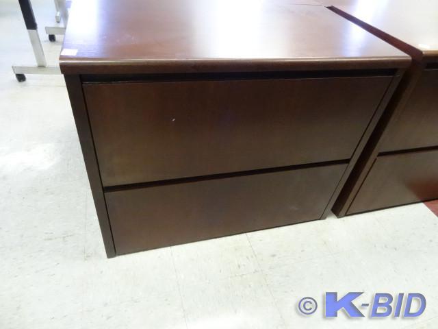 lot 105 image: 36 wood 2 drawer lateral file