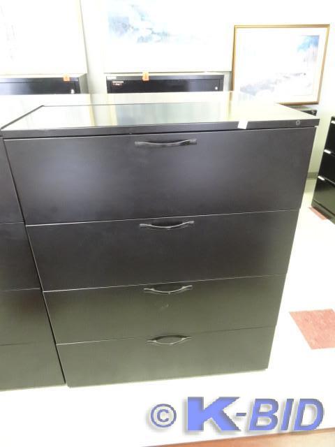 lot 108 image: 42 metal 4 drawer lateral file