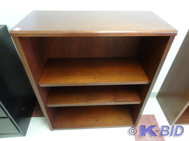 lot 110 image: Wood book shelf with 2 adjustable s...