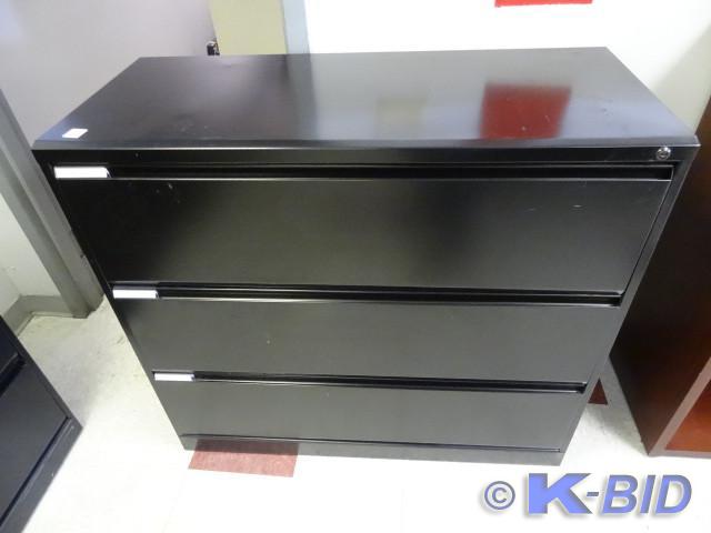 lot 111 image: 42 metal 3 drawer lateral file