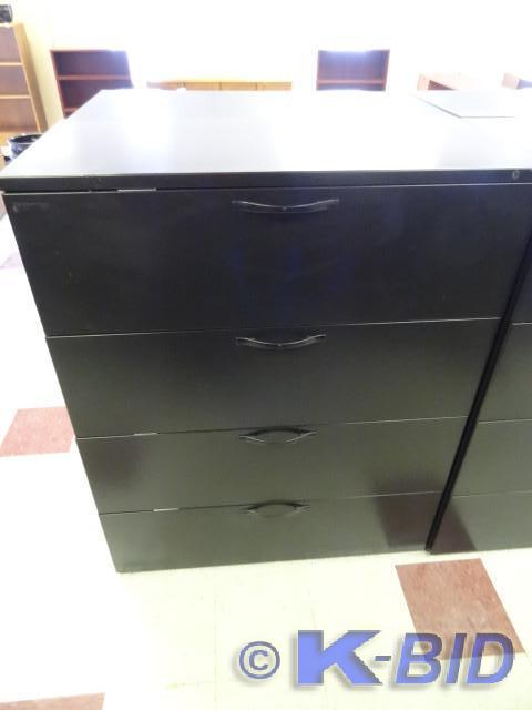 lot 115 image: 42 metal 4 drawer lateral file