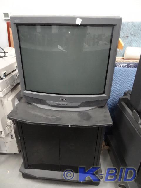 lot 126 image: Sont Trinitron on AV Cart. Includes...