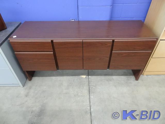 lot 217 image: 4 drawer and 2 door laminate creden...
