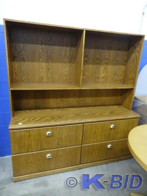 lot 225 image: 2 piece credenza and hutch 4 latera...