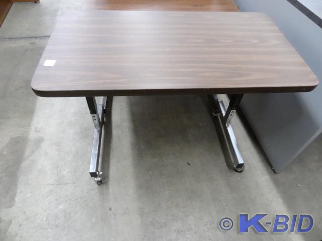 lot 239 image: 36 x 20 adjustable height table on ...