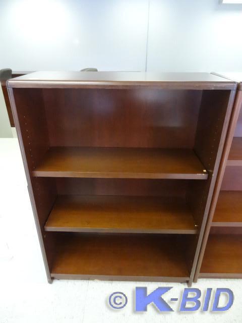 lot 24 image: Wood book shelf with 2 adjustable s...