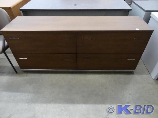 lot 245 image: 4 drawer lateral credenza. 72 x 19 ...