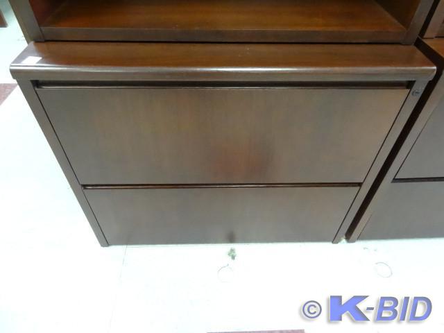 lot 48 image: 36 wood 2 drawer lateral file. Mou...