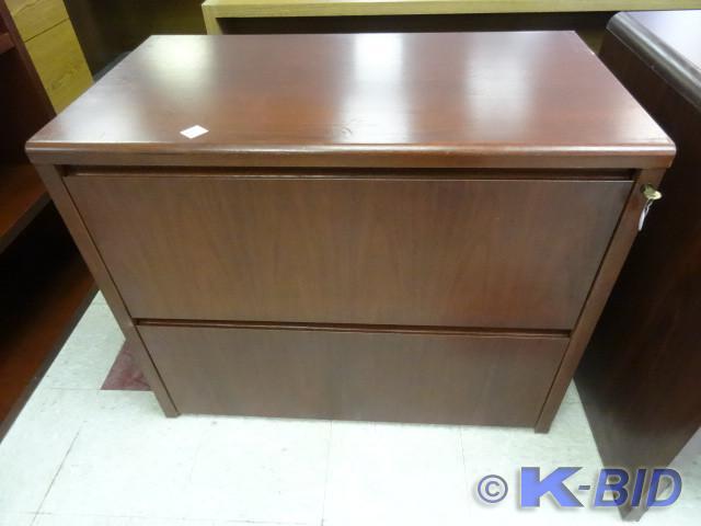 lot 74 image: 36 wood 2 drawer lateral file