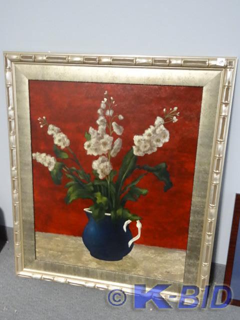 lot 114 image: 40 x 45 framed painting. Artist D. ...