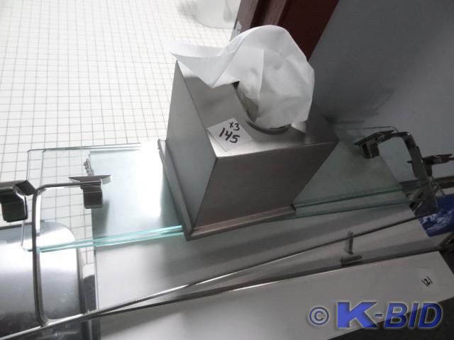 lot 145 image: 2 shelf and towel bars. Kleenex box...