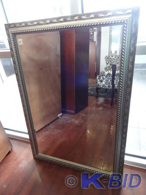 lot 15 image: Decorative framed wall hanging mirr...