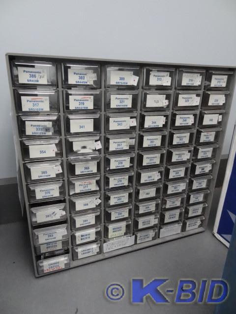 lot 156 image: Hardware bin with misc. watch batte...