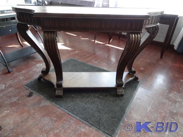 lot 23 image: Wood decorative sofa table. 57 x 19...