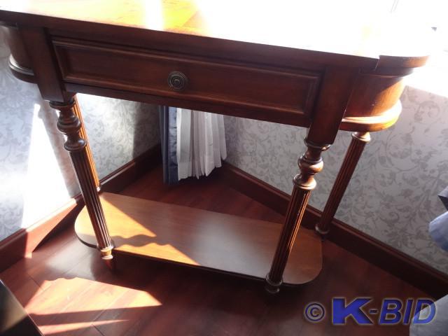 lot 26 image: Small wood wall table. One drawer i...