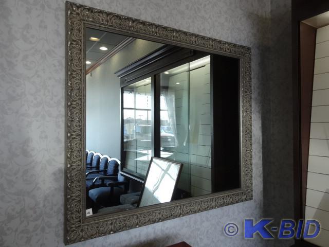 lot 41 image: Decorative wood frame. No glass. Bring tools to remove. 48 x 42