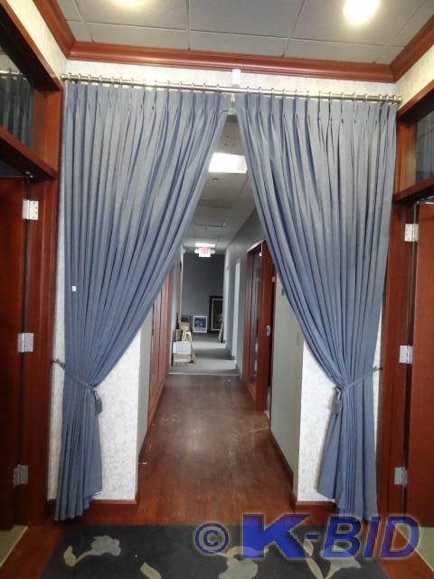lot 53 image: Curtain and curtain rod assembly. O...