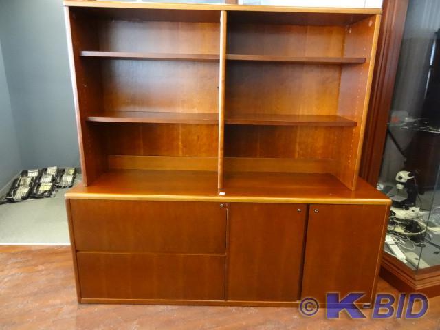 lot 54 image: 2 piece credenza and hutch. 2 later...