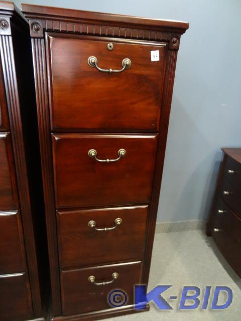 lot 62 image: Decorative wood 4 drawer file cabin...