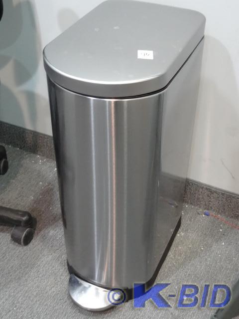 lot 70 image: Stainless garbage can. Foot operate...