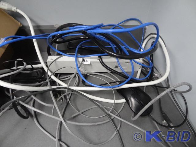lot 92 image: Misc. cables and 2 outlet strips