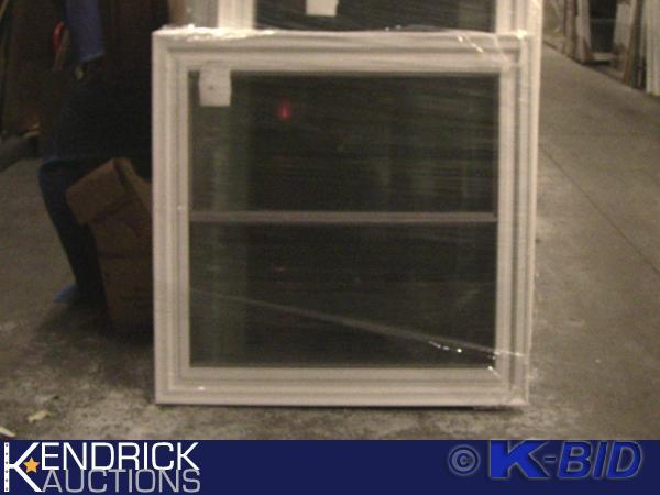 lot 1 image: 1 Lindsay Vinyl Framed Frosted Glass Double Hung Window