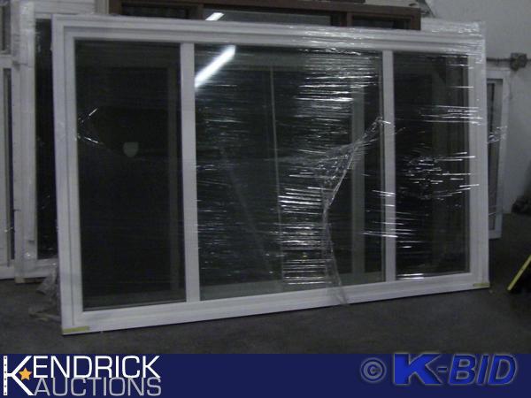 lot 132 image: 1 Lindsay Vinyl Framed 3 Lite (14, 12, 14) Slider Window