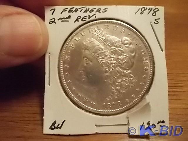 1878 S Morgan Dollar With 7-Feather...