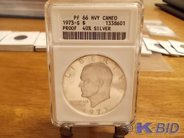 1973 S Ike Dollar Proof HVY Cameo 4...