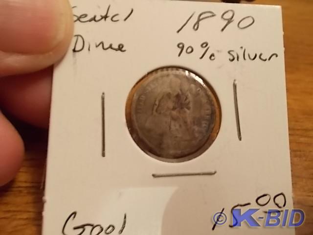 1890 Seated Liberty Dime G