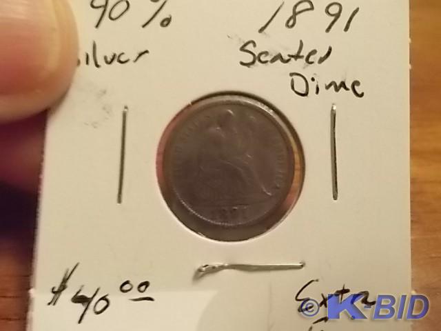 1891 Seated Liberty Dime XF