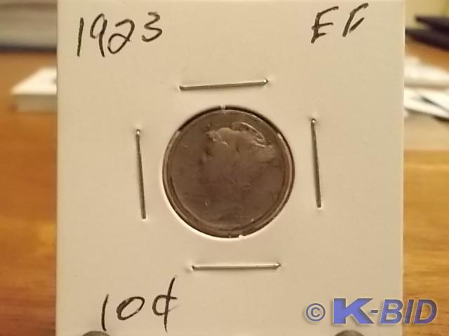 1923 Mercury Dime EF
