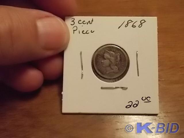 1868 3-Cent Piece XF