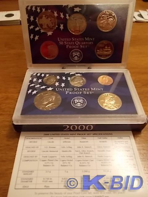 2000 US Mint Proof Set With State Q...