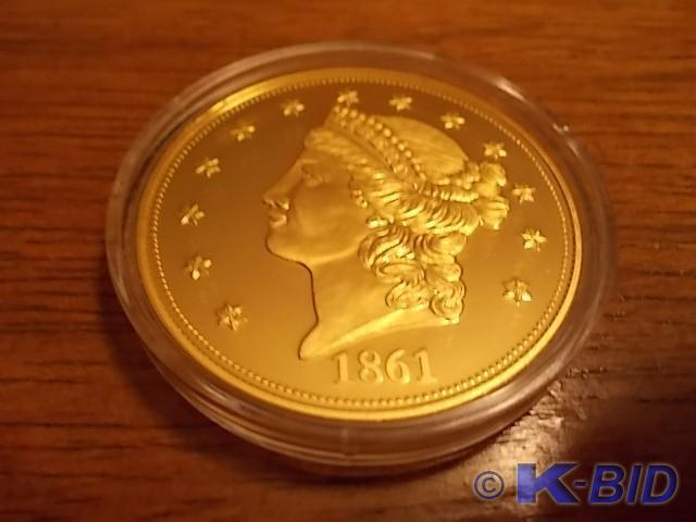 1861 Double Eagle $20 Gold Piece Re...