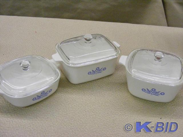 Three covered casserole dishes