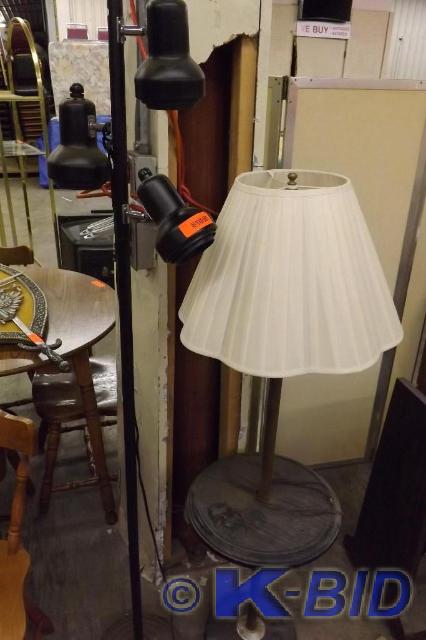Two Floor Lamps, one with three lig...