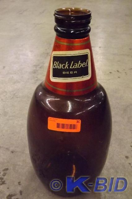 Large Black Label Beer Bottle, glas...