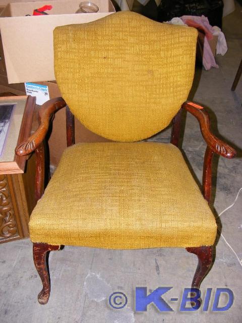 Vintage Chair, yellowgold fabric s...