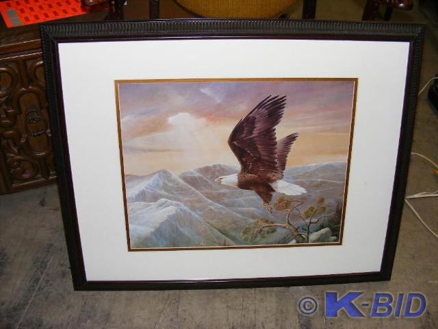 Framed Eagle Picture, black frame 3...