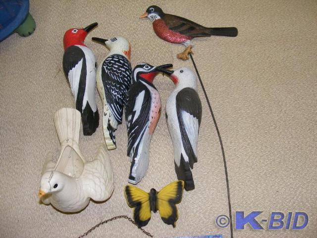 Lot of plastic birds