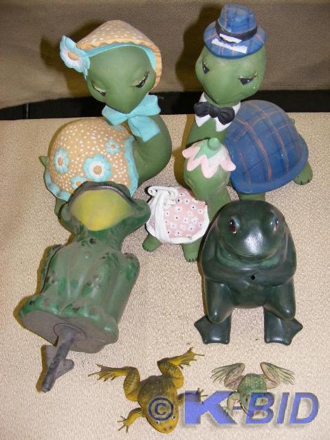 Lot of Frogs and Turtle Yard Decor