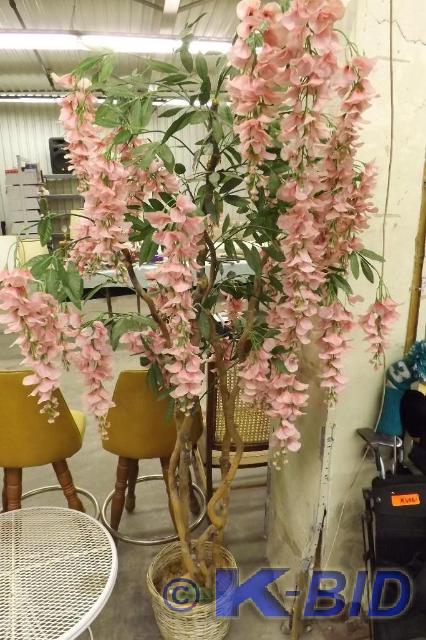 Fake Potted Tree with pink flowers ...