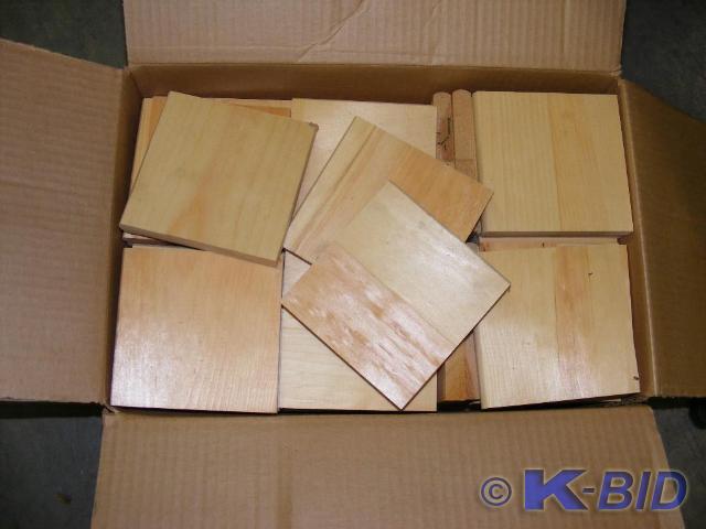 Box of Wood Tiles for Crafts
