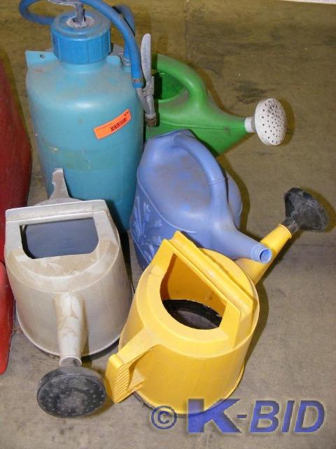 watering cans and sprayer