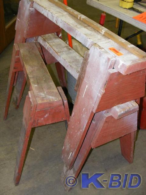 three saw horses, 2 full size and 1...